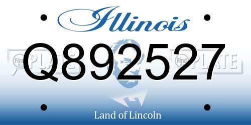Q892527 Illinois License Plate