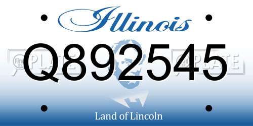 Q892545 Illinois License Plate