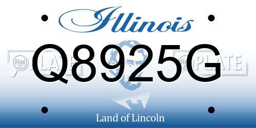 Q8925G Illinois License Plate