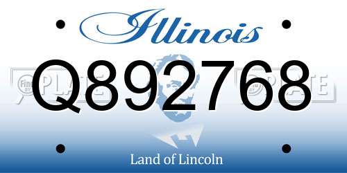 Q892768 Illinois License Plate