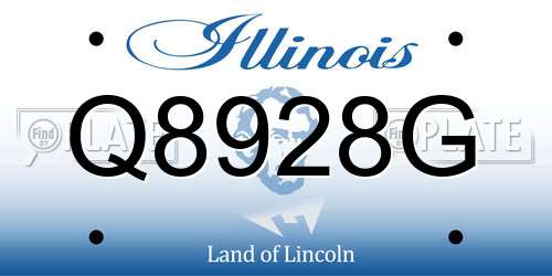 Q8928G Illinois License Plate