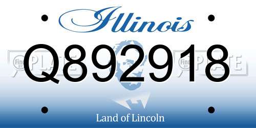 Q892918 Illinois License Plate