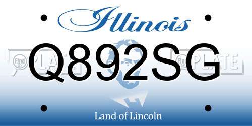 Q892SG Illinois License Plate