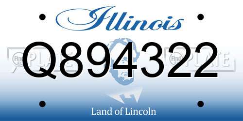Q894322 Illinois License Plate