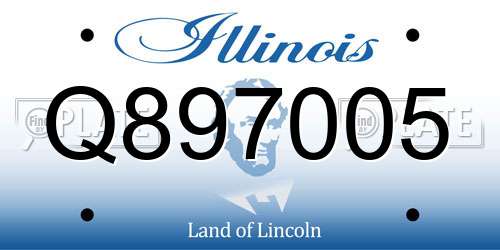 Q897005 Illinois License Plate