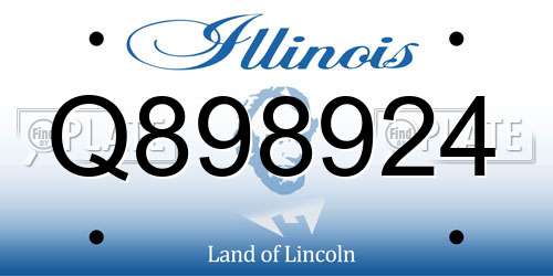 Q898924 Illinois License Plate