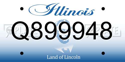 Q899948 Illinois License Plate