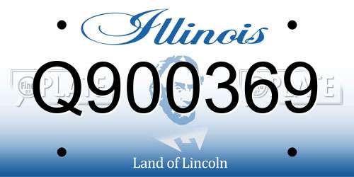 Q900369 Illinois License Plate
