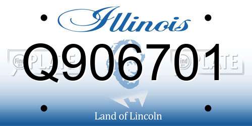 Q906701 Illinois License Plate