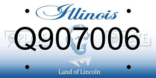 Q907006 Illinois License Plate