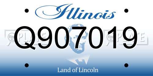 Q907019 Illinois License Plate