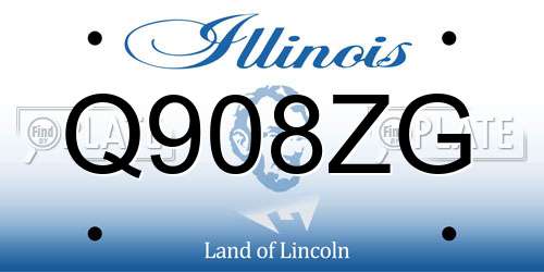 Q908ZG Illinois License Plate