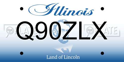 Q90ZLX Illinois License Plate
