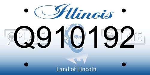 Q910192 Illinois License Plate