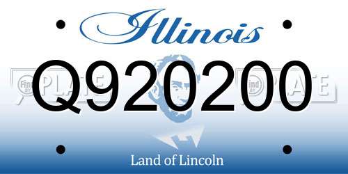 Q920200 Illinois License Plate
