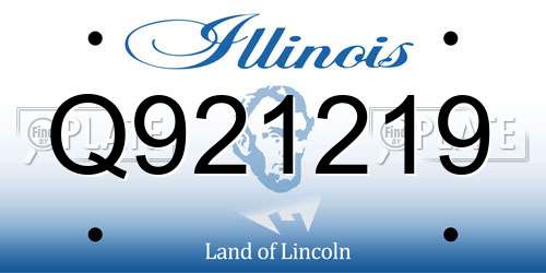 Q921219 Illinois License Plate