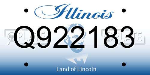 Q922183 Illinois License Plate
