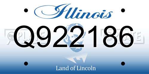Q922186 Illinois License Plate