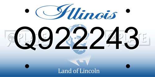 Q922243 Illinois License Plate