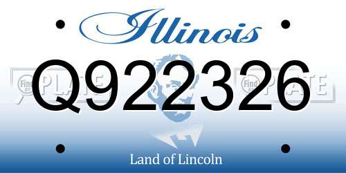 Q922326 Illinois License Plate