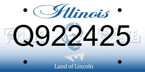 Q922425 Illinois License Plate