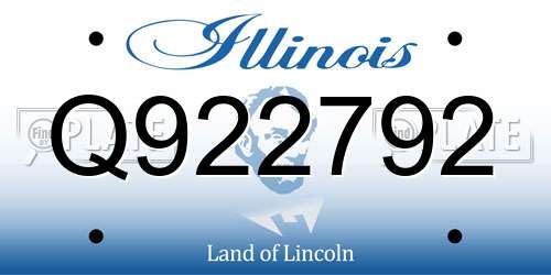 Q922792 Illinois License Plate