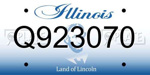 Q923070 Illinois License Plate