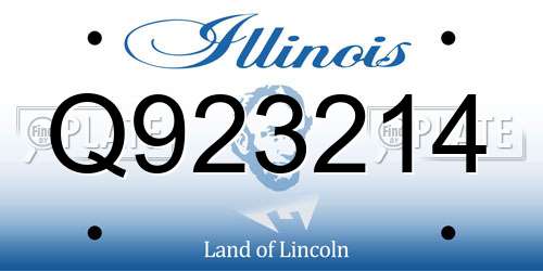 Q923214 Illinois License Plate