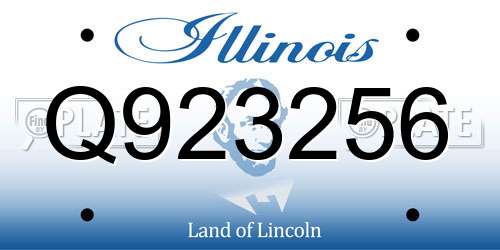 Q923256 Illinois License Plate
