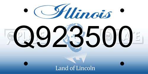Q923500 Illinois License Plate
