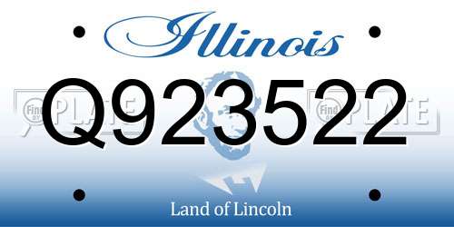 Q923522 Illinois License Plate