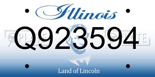 Q923594 Illinois License Plate