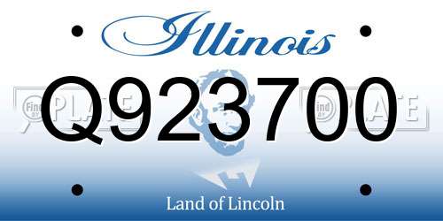Q923700 Illinois License Plate