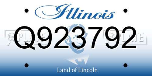 Q923792 Illinois License Plate