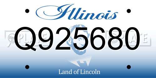 Q925680 Illinois License Plate