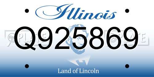 Q925869 Illinois License Plate