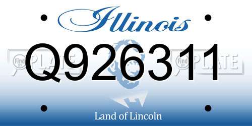 Q926311 Illinois License Plate