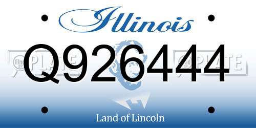 Q926444 Illinois License Plate