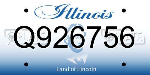 Q926756 Illinois License Plate