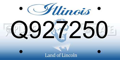 Q927250 Illinois License Plate