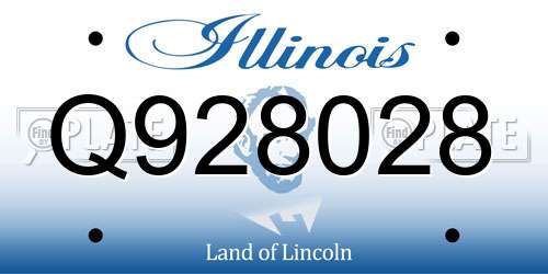 Q928028 Illinois License Plate
