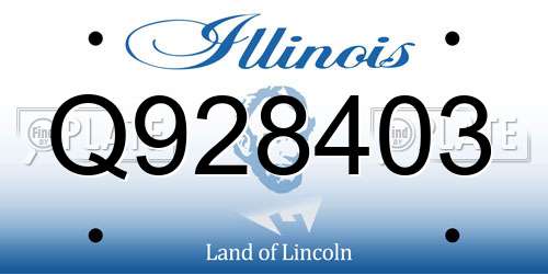 Q928403 Illinois License Plate