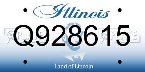 Q928615 Illinois License Plate