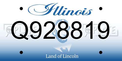 Q928819 Illinois License Plate