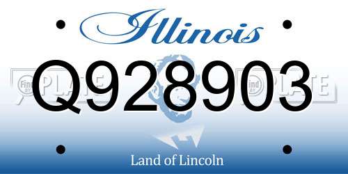 Q928903 Illinois License Plate
