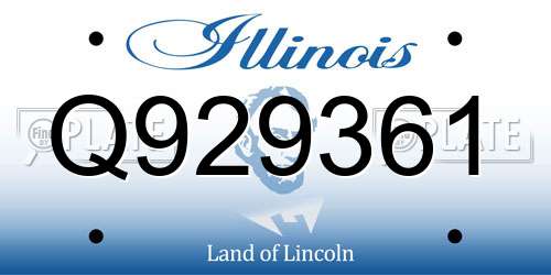 Q929361 Illinois License Plate