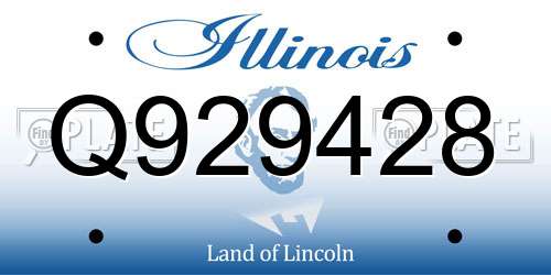Q929428 Illinois License Plate