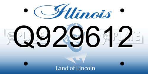 Q929612 Illinois License Plate
