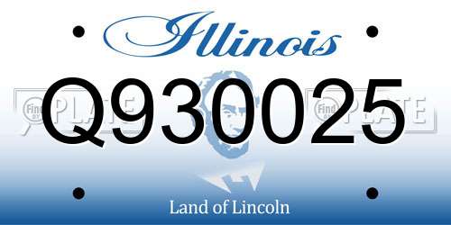 Q930025 Illinois License Plate