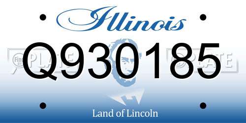 Q930185 Illinois License Plate